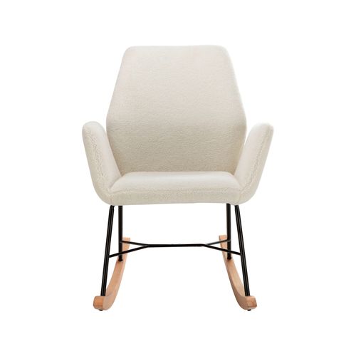 Cobo-fauteuil à Bascule En Tissu Tissé Blanc Cassé/noir