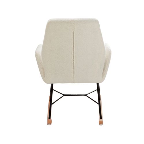 Cobo-fauteuil à Bascule En Tissu Tissé Blanc Cassé/noir