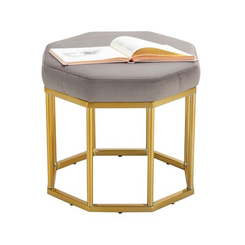 Ayda-tabouret En Velours Gris