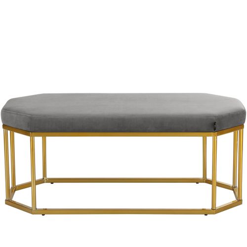 Kyra-banc à Structure Métallique En Velours Gris