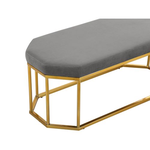 Kyra-banc à Structure Métallique En Velours Gris