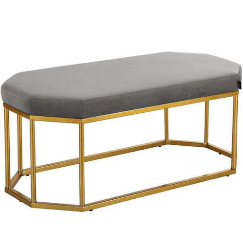 Kyra-banc à Structure Métallique En Velours Gris
