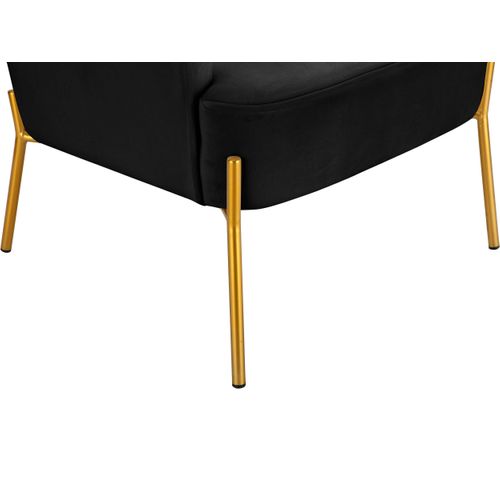 Runa-chaise D'appoint Tapissée En Velours Noir 1pk