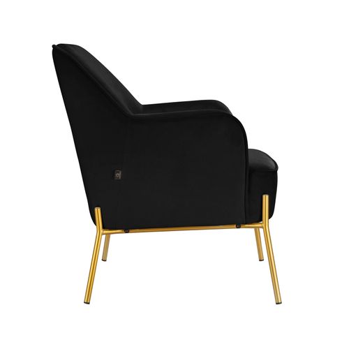 Runa-chaise D'appoint Tapissée En Velours Noir 1pk