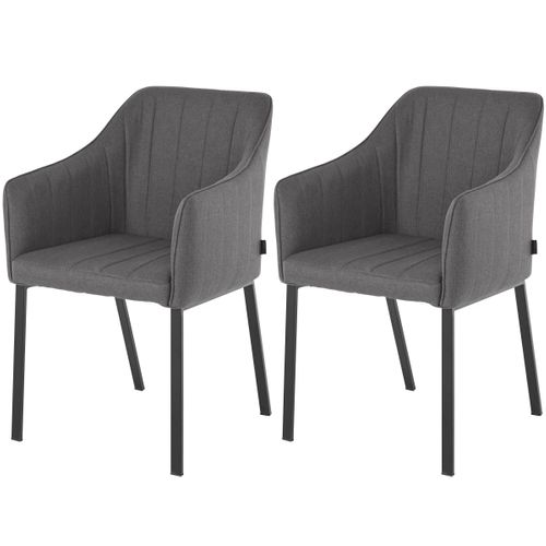Jaxon-chaises De Salle à Manger Tapissées Ensemble De 2 En Tissu Gris