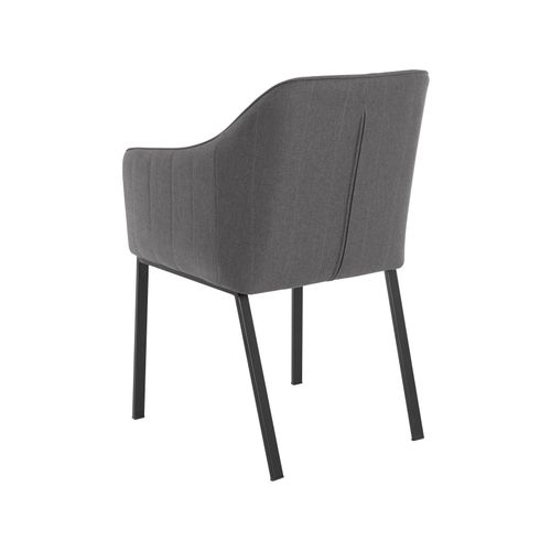 Jaxon-chaises De Salle à Manger Tapissées Ensemble De 2 En Tissu Gris