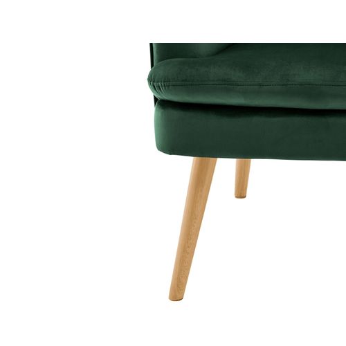 Zenia-fauteuil Et Tabouret En Velours Vert Foncé