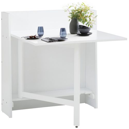 Walter - Table Pliante 84x80 Cm 3 Personnes En Mdf Blanc