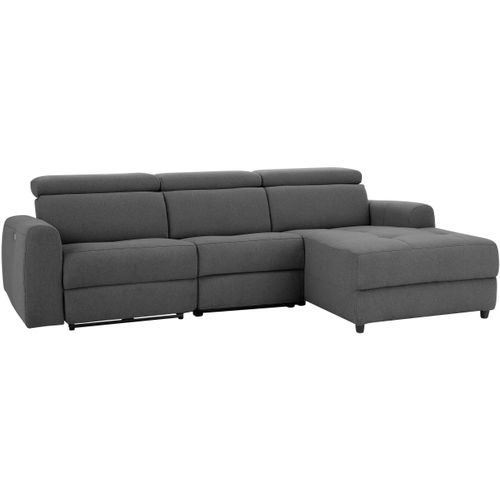 Capena-canapé 3 Places Chaise Longue Electrique Droite En Tissu Solaire Anthracite