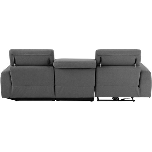 Capena-canapé 3 Places Chaise Longue Electrique Droite En Tissu Solaire Anthracite