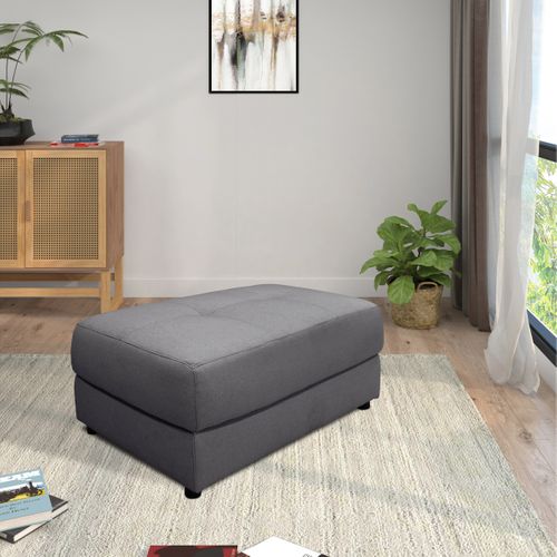 Capena-pouf Rembourré En Tissu Tissé Gris
