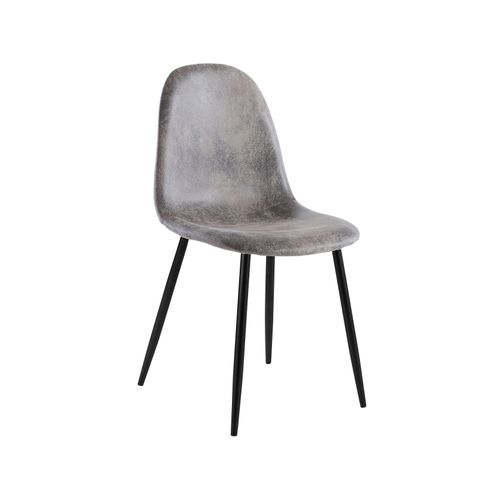 Miller-lot De 2 Chaises De Salle à Manger En Microfibre Gris