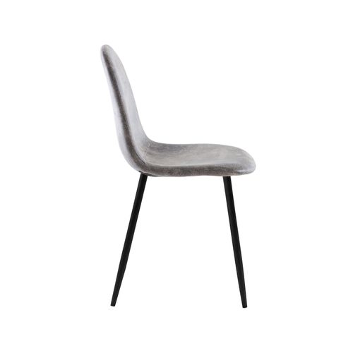 Miller-lot De 2 Chaises De Salle à Manger En Microfibre Gris