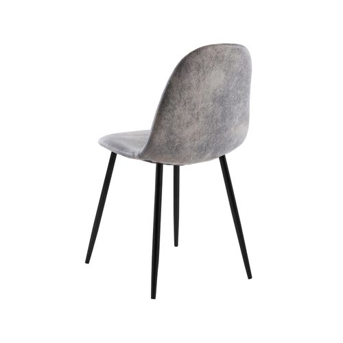 Miller-lot De 2 Chaises De Salle à Manger En Microfibre Gris