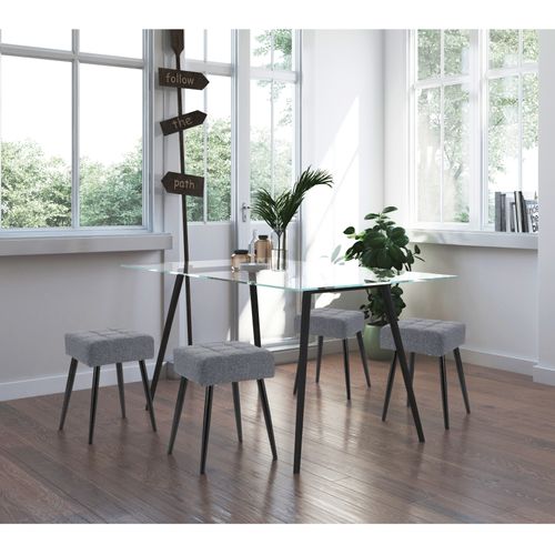 Louise - Tabouret Anthracite. Noir