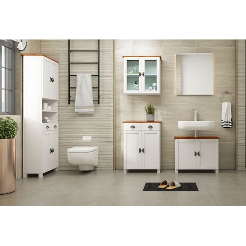 Toscana-armoire 2 Portes Blanc/miel