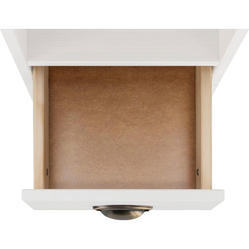 Toscana-armoire Étroite 2 Portes 1 Tiroir Blanc/miel