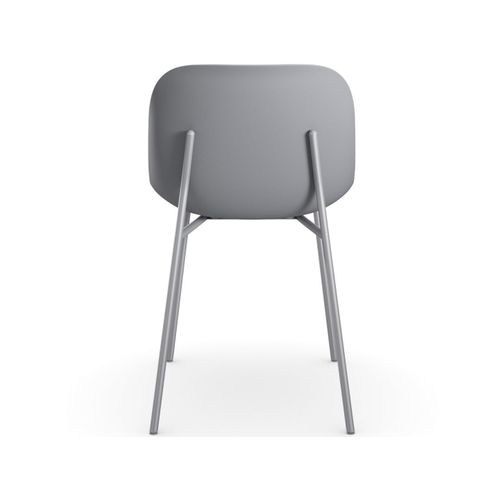 Ocean-chaises De Salle à Manger Lot De 2 En Plastique Recyclé Gris Avec Pieds En Métal