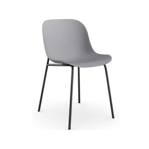 Ocean-lot De 2 Chaises De Salle à Manger En Plastique Avec Pieds En Métal