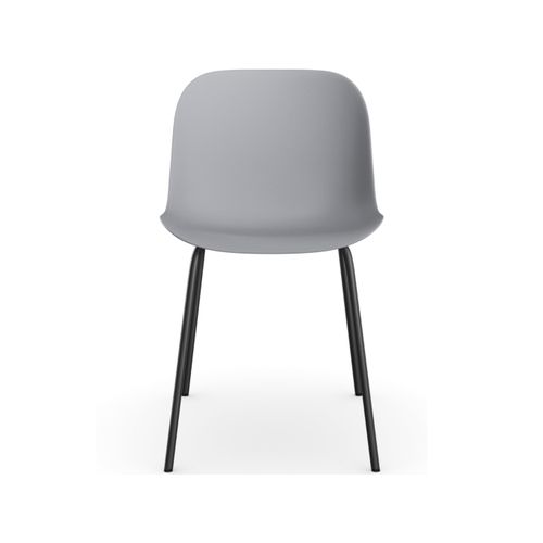 Ocean-lot De 2 Chaises De Salle à Manger En Plastique Avec Pieds En Métal