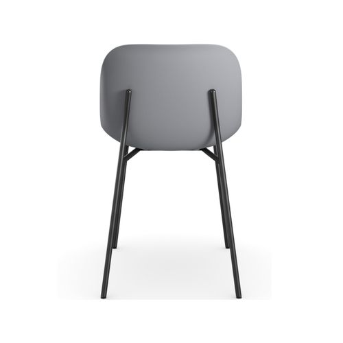 Ocean-lot De 2 Chaises De Salle à Manger En Plastique Avec Pieds En Métal