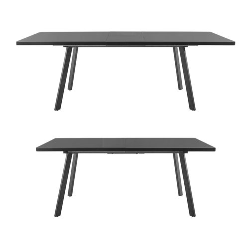 Linus-table De Salle à Manger 180x220 Cm Aspect Bois Noir