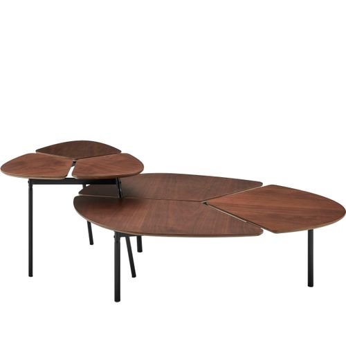 Lyra-ensemble De 2 Tables Basses Marron/noir
