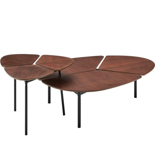 Lyra-ensemble De 2 Tables Basses Marron/noir