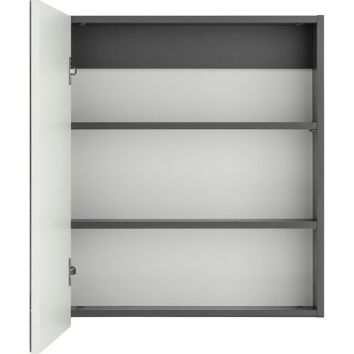 Wisla  - Armoire Suspendue Avec Miroir En Effet Bois Blanc / Anthracite
