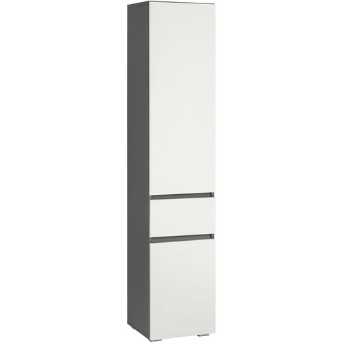 Wisla -colonne Avec 1 Tiroir Et 2 Portes En Aggloméré Blanc / Anthracite