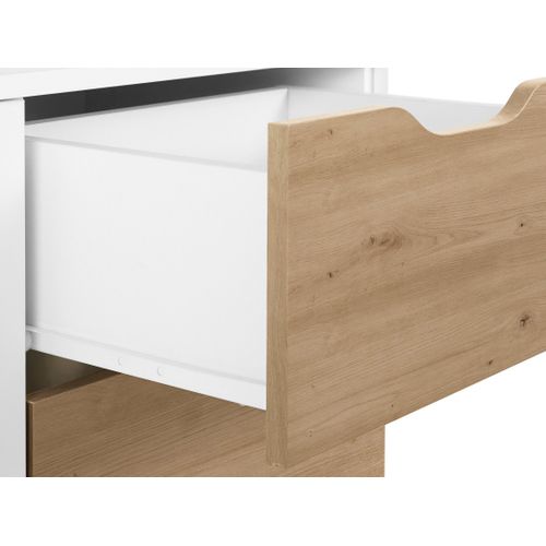 Meera-buffet à 3 Portes Et 3 Tiroirs Aspect Chêne Blanc