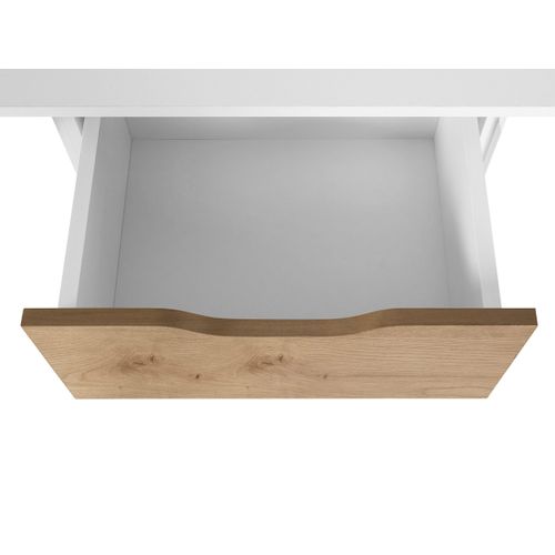 Meera-buffet à 3 Portes Et 3 Tiroirs Aspect Chêne Blanc