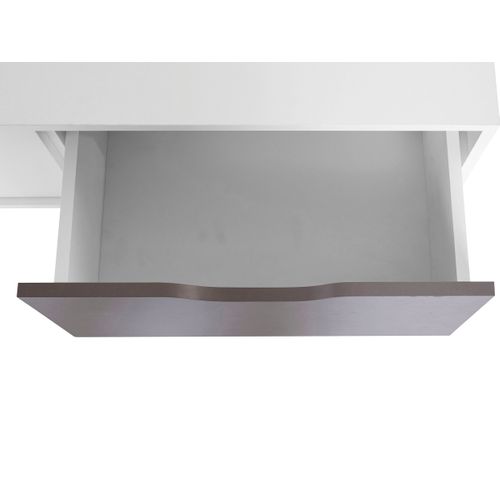 Meera-meuble TV Avec 1 Tiroir Et 2 Portes En Blanc / Anthracite