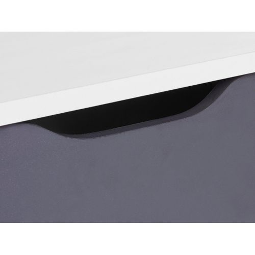 Meera-meuble TV Avec 1 Tiroir Et 2 Portes En Blanc / Anthracite