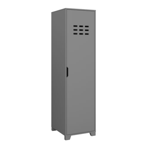 Linus-armoire à 1 Porte En Mdf Gris