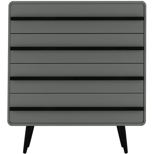 Chantal - Commode Avec 4 Tiroirs En Gris/noir