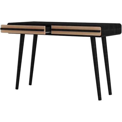 Chantal - Bureau Avec 2 Tiroirs En Effet Chêne Et Noir