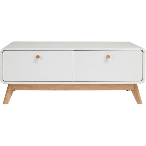 Cassie - Meuble TV Avec 2 Tiroirs En Mélaminé Blanc