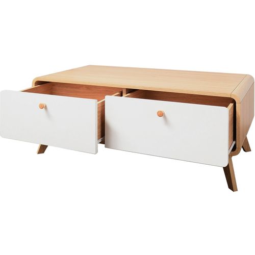 Cassie - Meuble TV Avec 2 Tiroirs En Effet Chêne Blanc