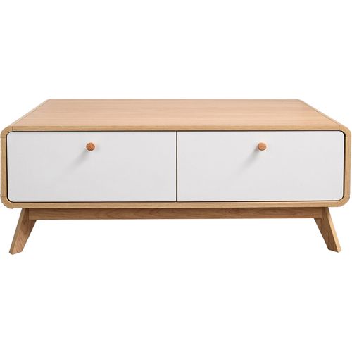 Cassie - Meuble TV Avec 2 Tiroirs En Effet Chêne Blanc