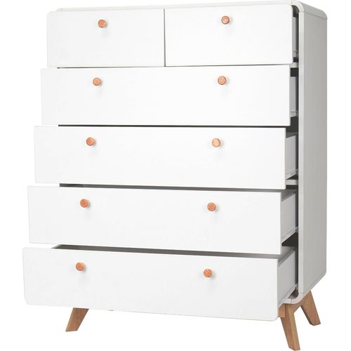 Cassie - Commode Avec 4+2 Tiroirs En Effet Chêne Blanc