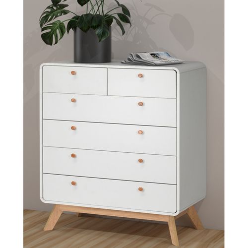 Cassie - Commode Avec 4+2 Tiroirs En Effet Chêne Blanc