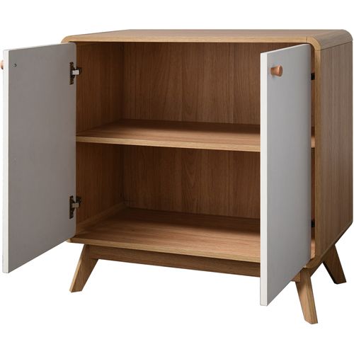 Cassie - Armoire Avec 2 Portes En Effet Chêne Et Blanc