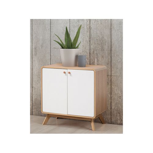 Cassie - Armoire Avec 2 Portes En Effet Chêne Et Blanc
