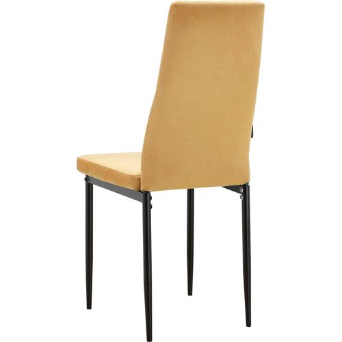 Kelly-chaises De Salle à Manger Tapissées Ensemble De 2 En Velours Moutarde