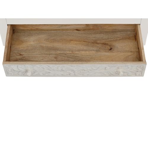 Kalhana-armoire Avec 2 Portes Et 1 Tiroir En Bois De Manguier Crème