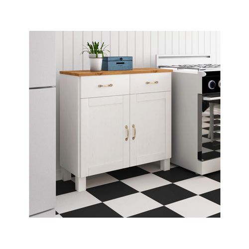 Alby-buffet 2 Portes 2 Tiroirs Blanc/miel