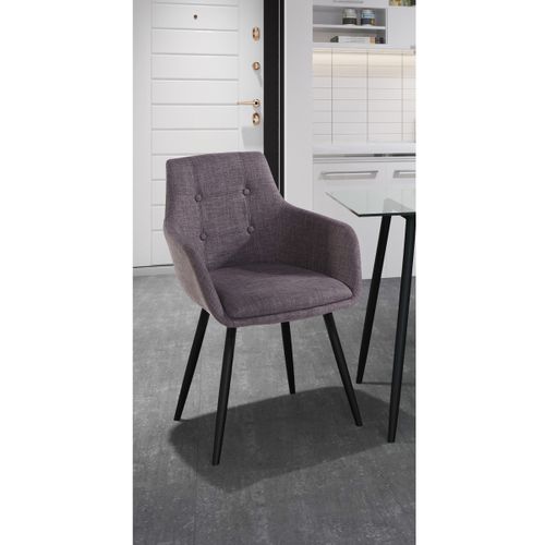 Bradford-chaise De Salle à Manger Avec Accoudoir En Tissu Gris Foncé