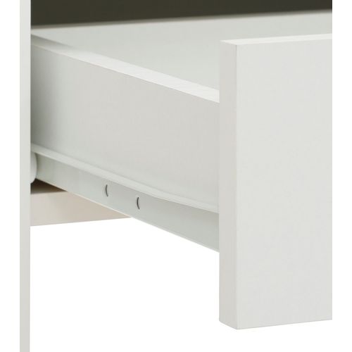 Opera-coiffeuse Avec 1 Tiroir Et 1 Plateau Rabattable, Aspect Chêne Blanc