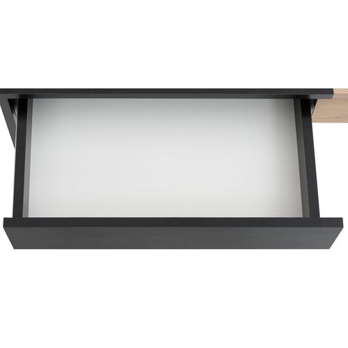 Opera-coiffeuse Avec 1 Tiroir Et 1 Plateau Rabattable, Aspect Chêne Noir